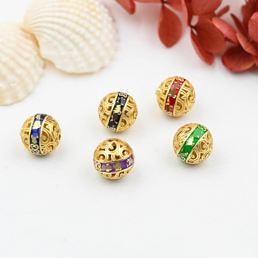 Al por mayor 5 piezas/paquete antiguo oro ardiente ardiente azul color de goteo a través de agujeros de barril de Wenwan Wenwan